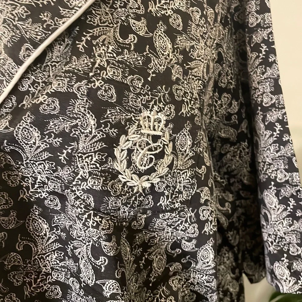 Chaps paisley black and white pajama short sleeve set - Picture 3 of 7